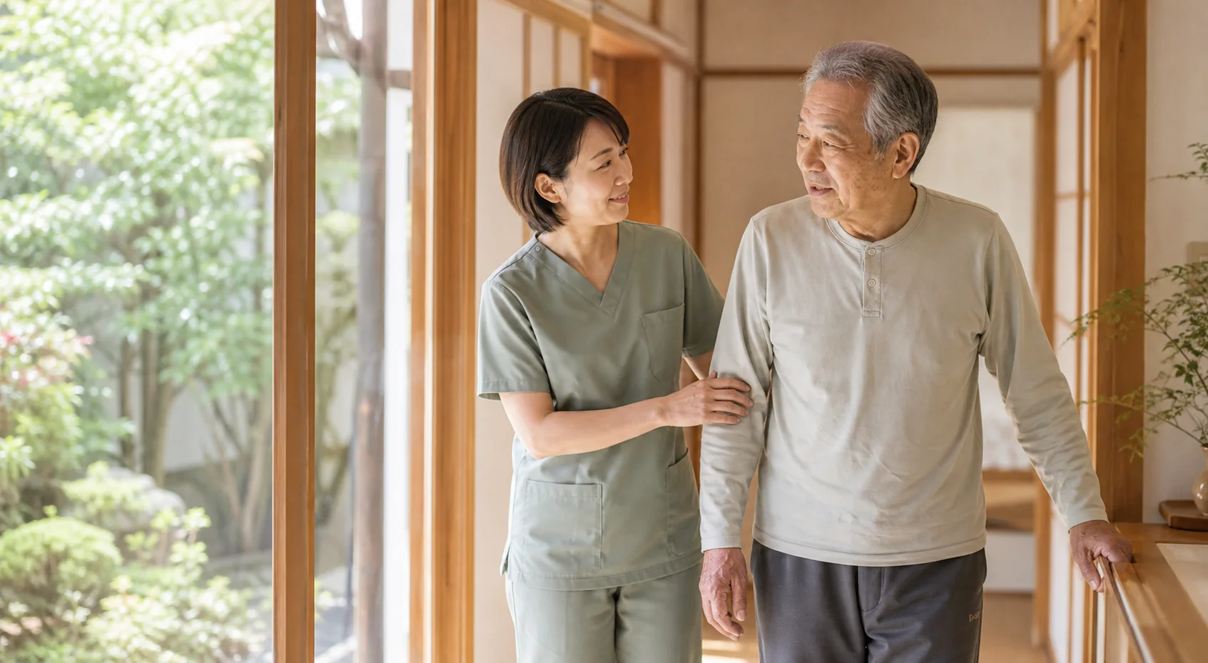 明るいご自宅で利用者さまの暮らしを支える訪問介護スタッフ